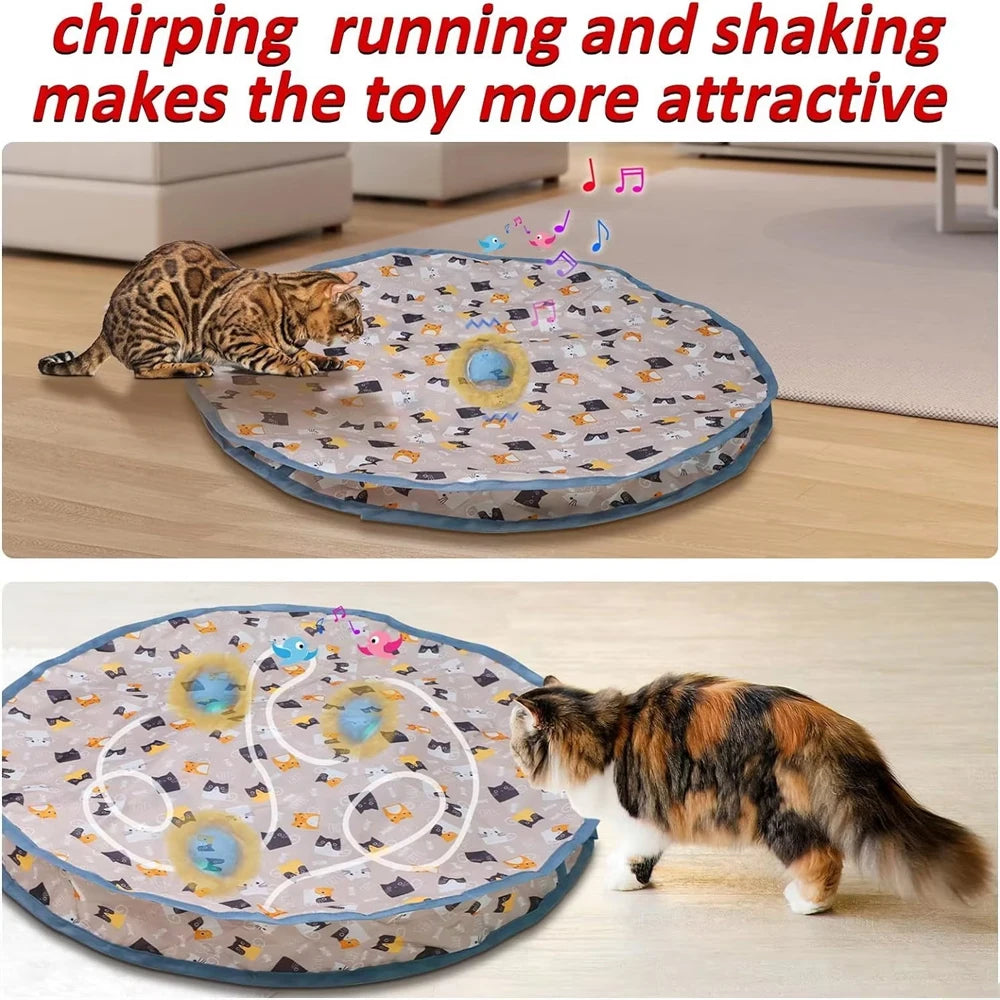 Smart Interactive Cat Toys Ball Fast Rolling in Pouch Hide and Seek