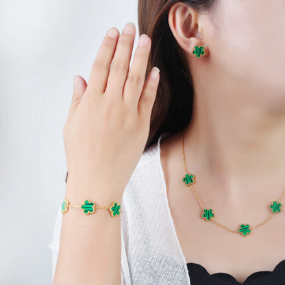 Stainless Steel Laser Five Leaf Flower Petal Adjustable Clover