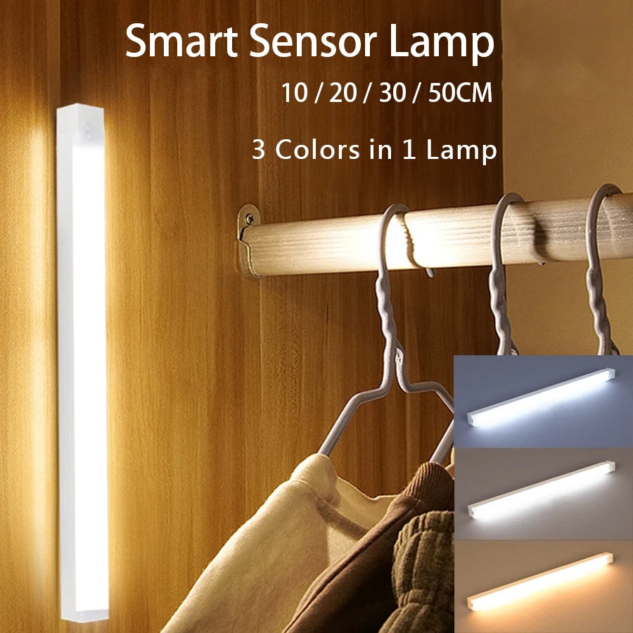 Motion Sensor LED Bar Light USB Type C Rechargeable Induction