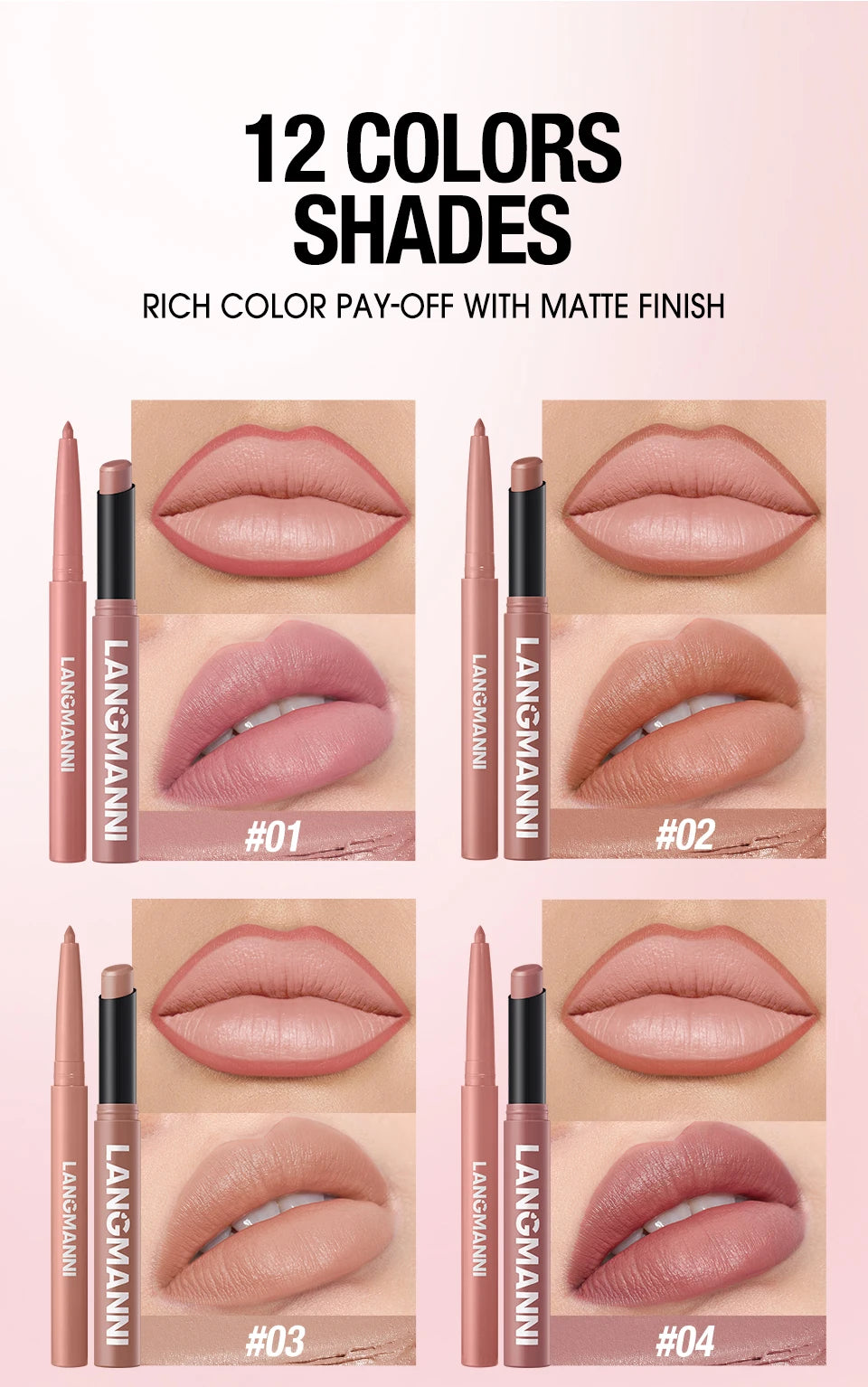 Integrated waterproof lipliner lipstick set