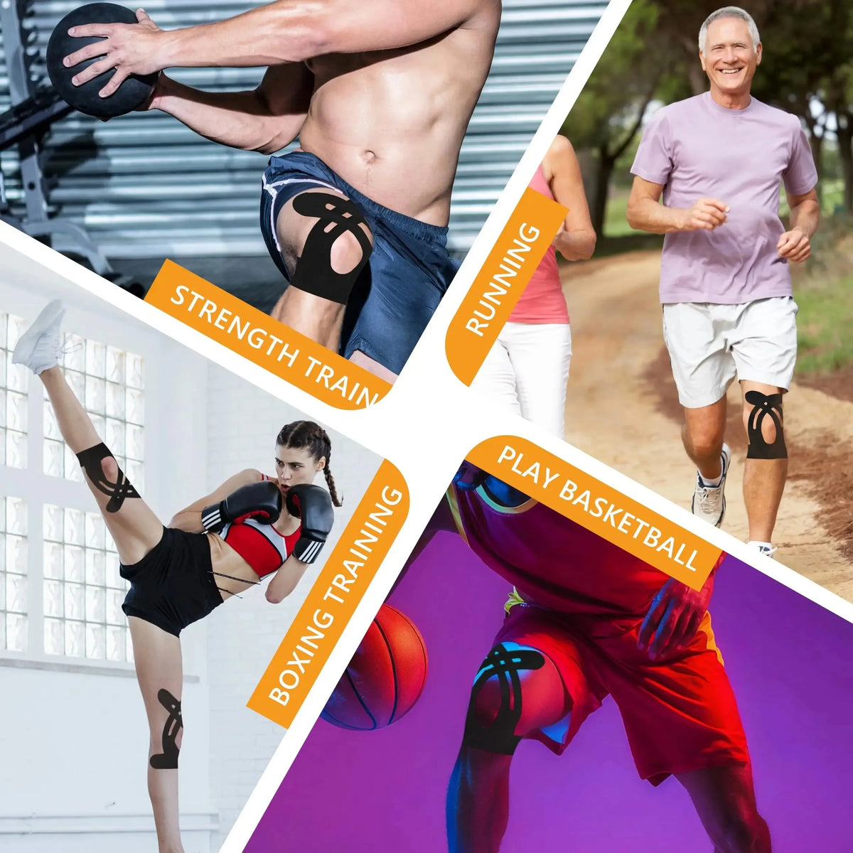 Kinesiology Tapes for Knees Waterproof & Breathable Sport