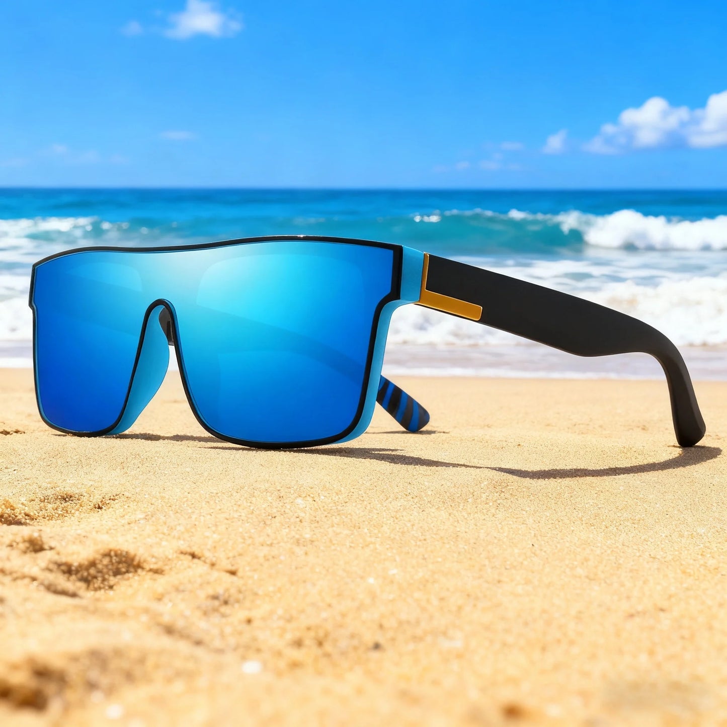 4PCS Classic Colorful Square Sports Sunglasses
