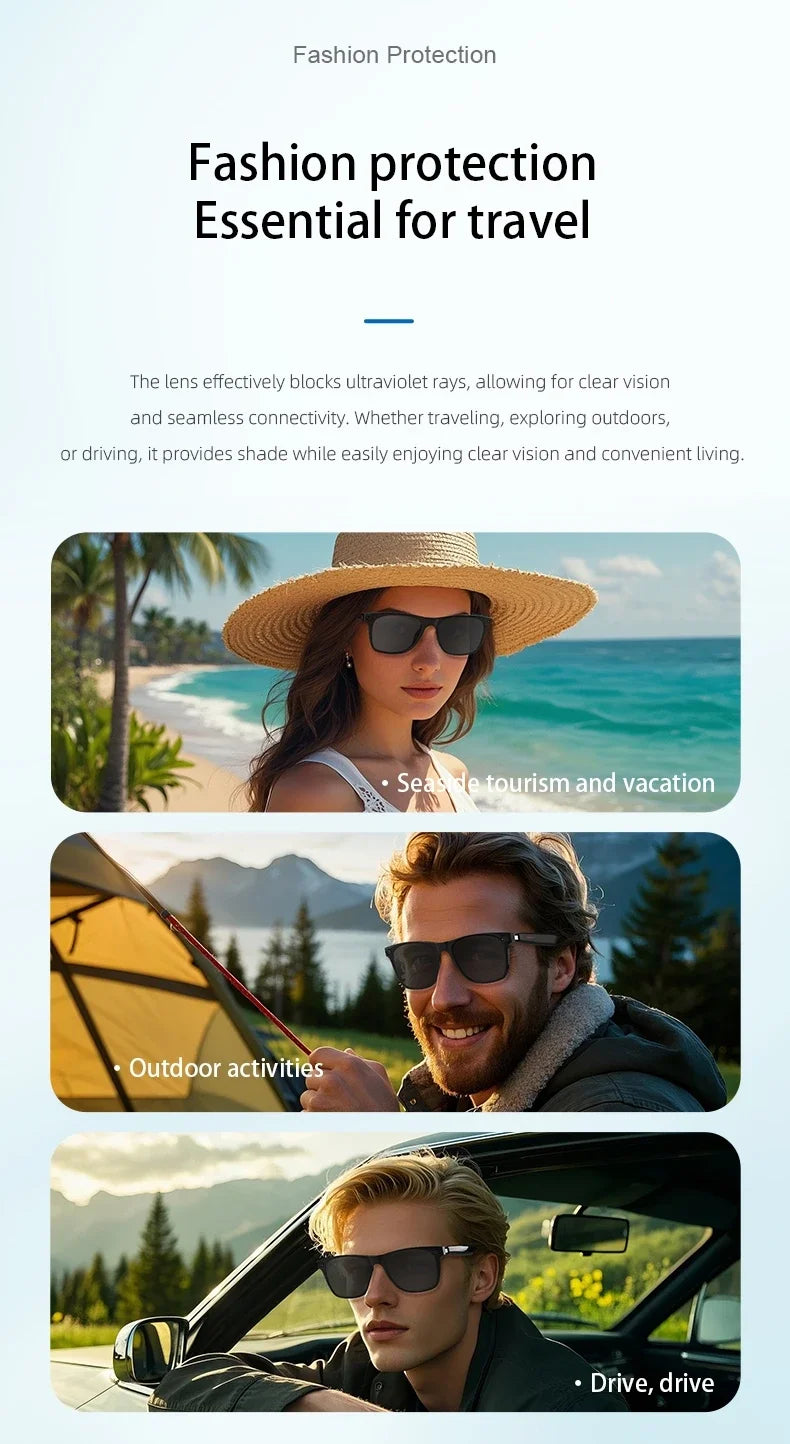 Smart Glasses  Remote Shoot Bluetooth Sunglasses AI Voice