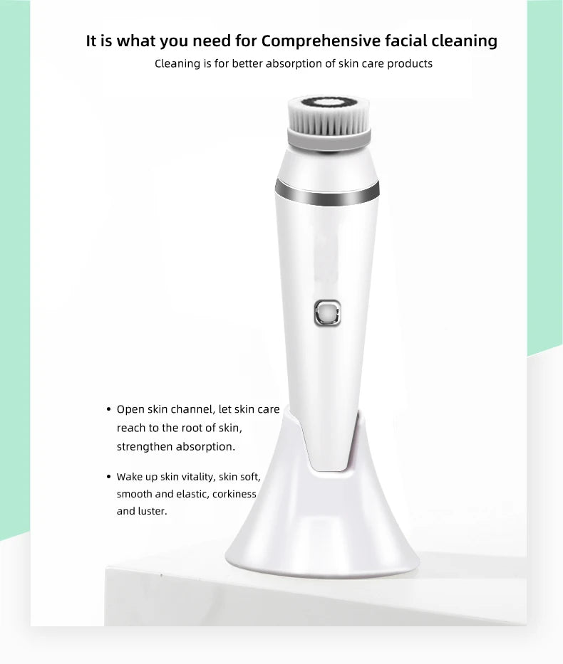 4 in 1 Electric Facial Cleansing Brush Sonic Skin Care