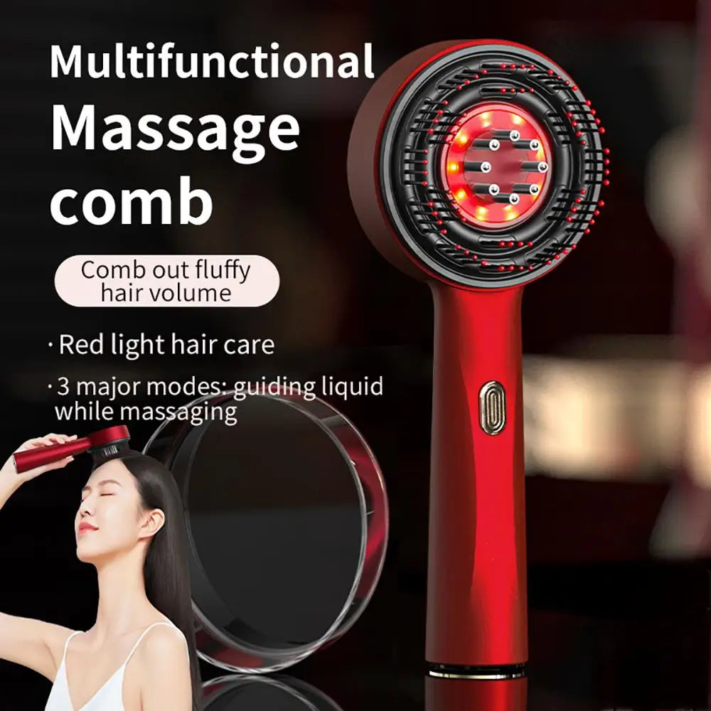 Electric Micro-current Massage Comb Red Light Hair Care