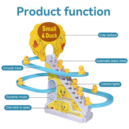 Climbing Stairs Track Toys Electric Duck DIY Rail Racing Track