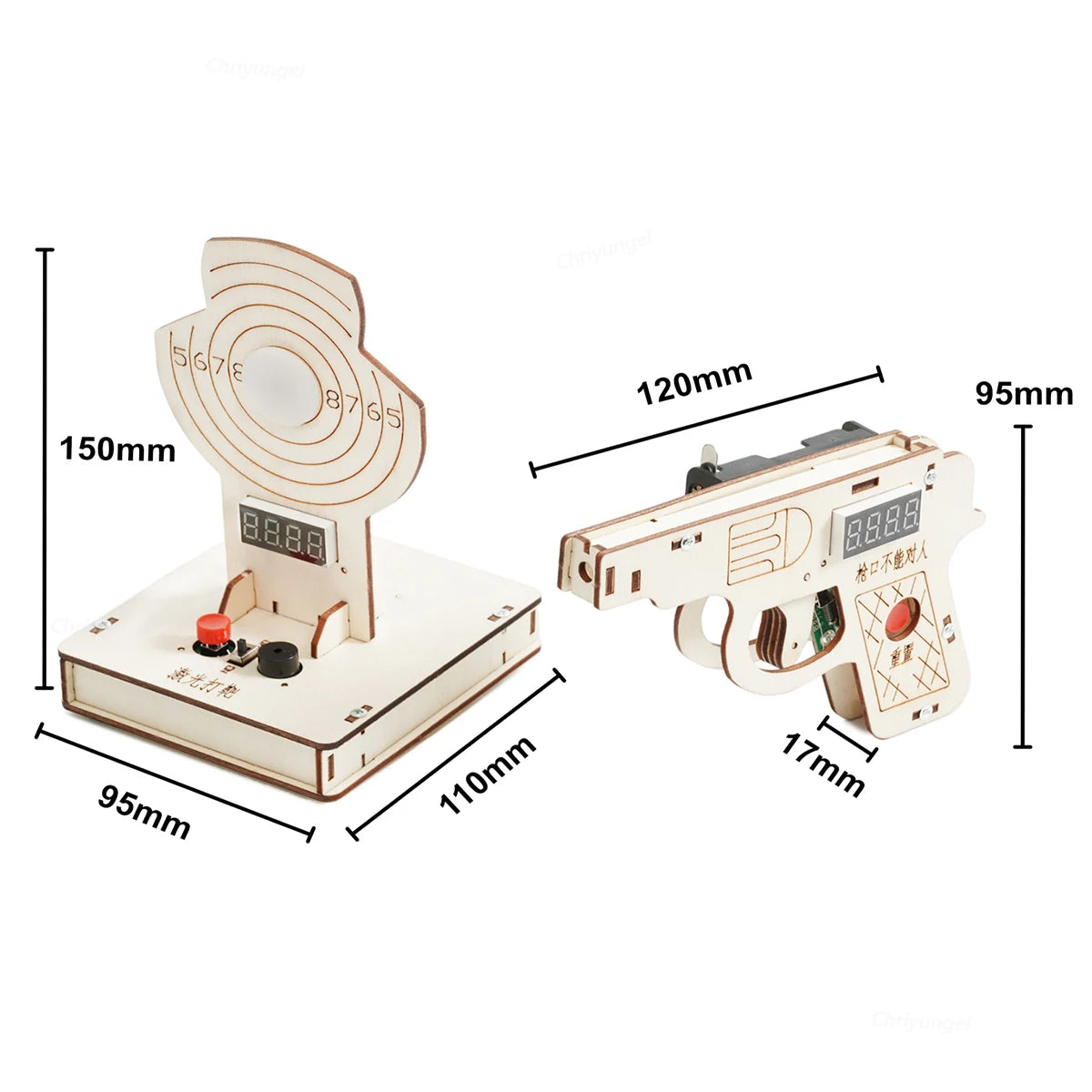 Wooden Target Shooting Game Kit Interactive Toys