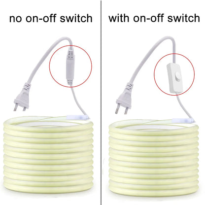 220V Led Strip with ON/OFF Switch Waterproof COB LED Strip
