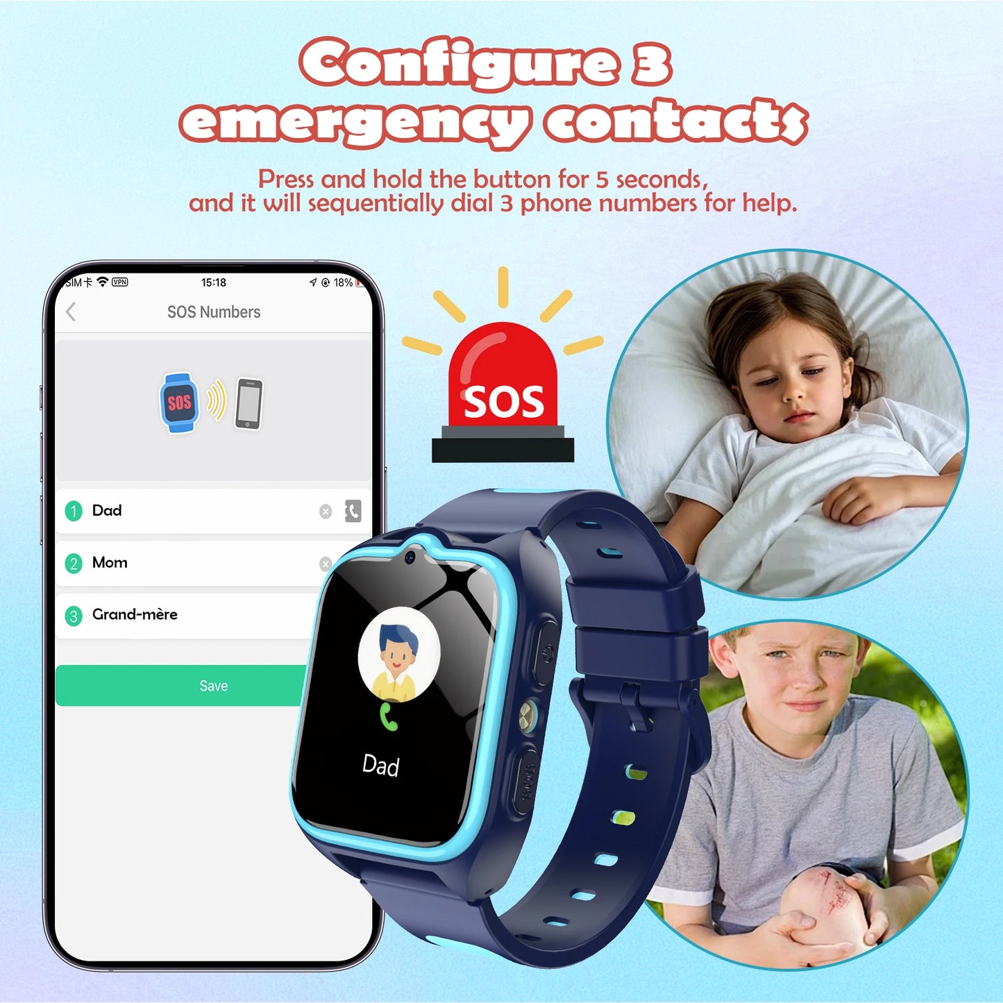 New Z30 Children's Smart Call Watch SOS Waterproof Watches