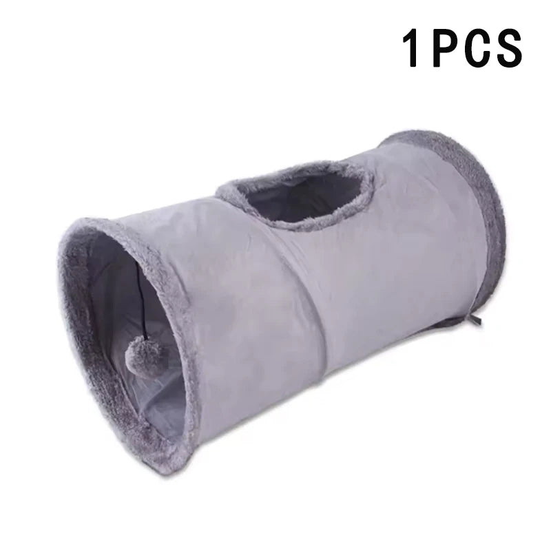 Pet Cat Plush Tunnel Foldable Suede Channel Toy