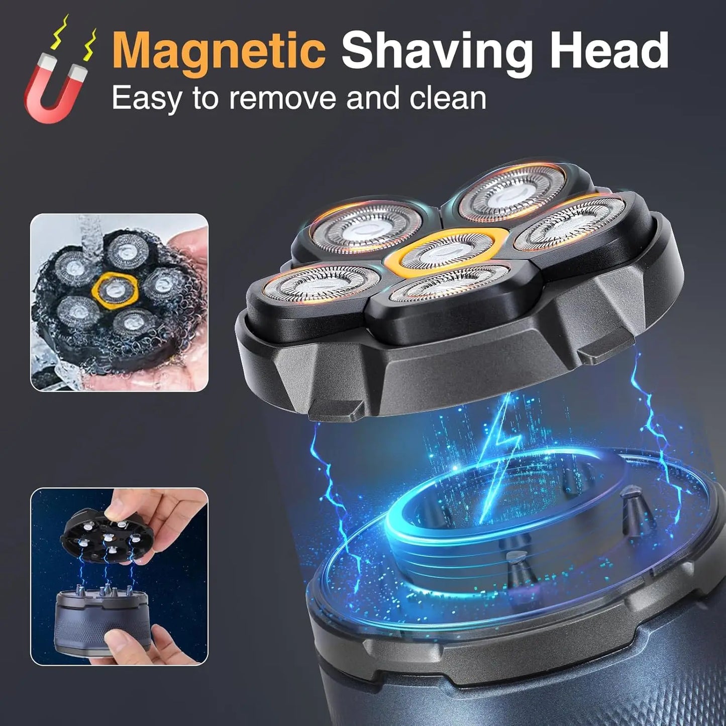 Electric Head Shavers for Bald Men 6D Magnetic Razor