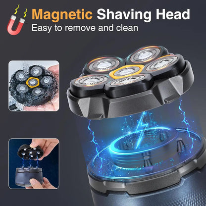 Electric Head Shavers for Bald Men 6D Magnetic Razor