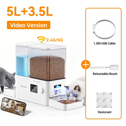 Automatic Pet Feeder Water Fountain 2 in 1 Drinking Feeding