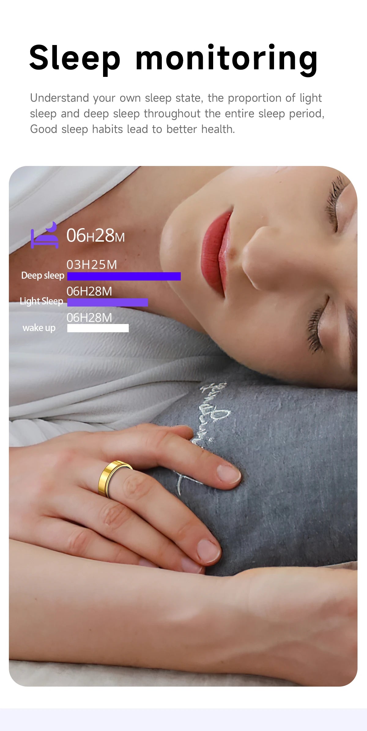 New Smart Ring Heart Rate Blood Pressure Sleep Monitoring