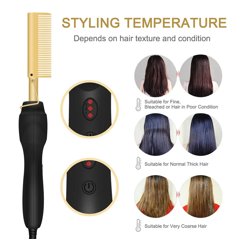 Hot Comb Straightener Electric Hair Straightener