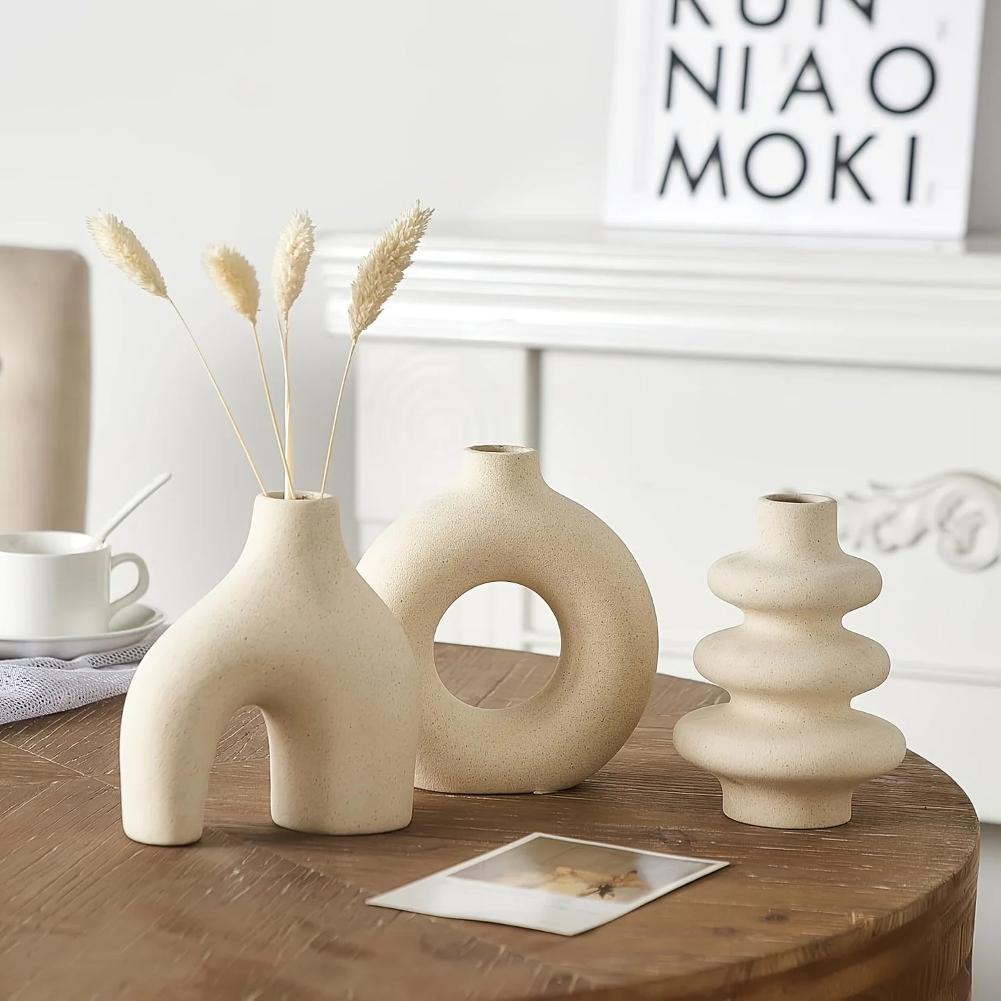 Bohemian ceramic vase set decorative vase ornaments