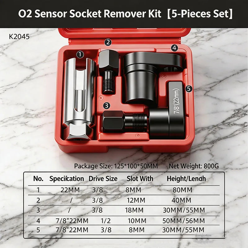Universal Oxygen Sensor Socket Set O2 Lambda Sensor Removal