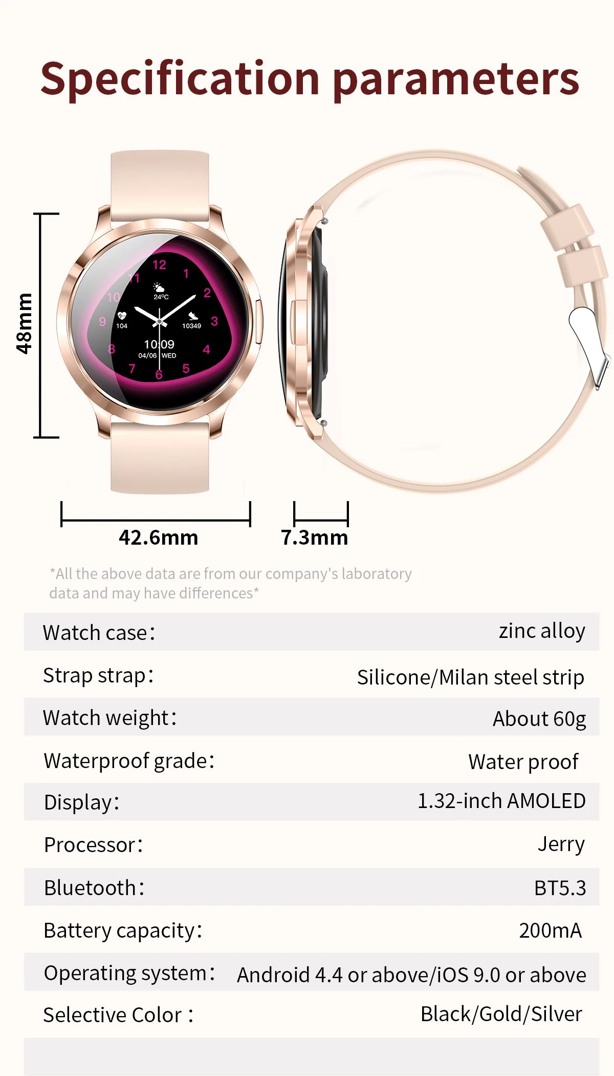 New Smart Watch For Women Gift 1.32 Inch Full Touch Screen
