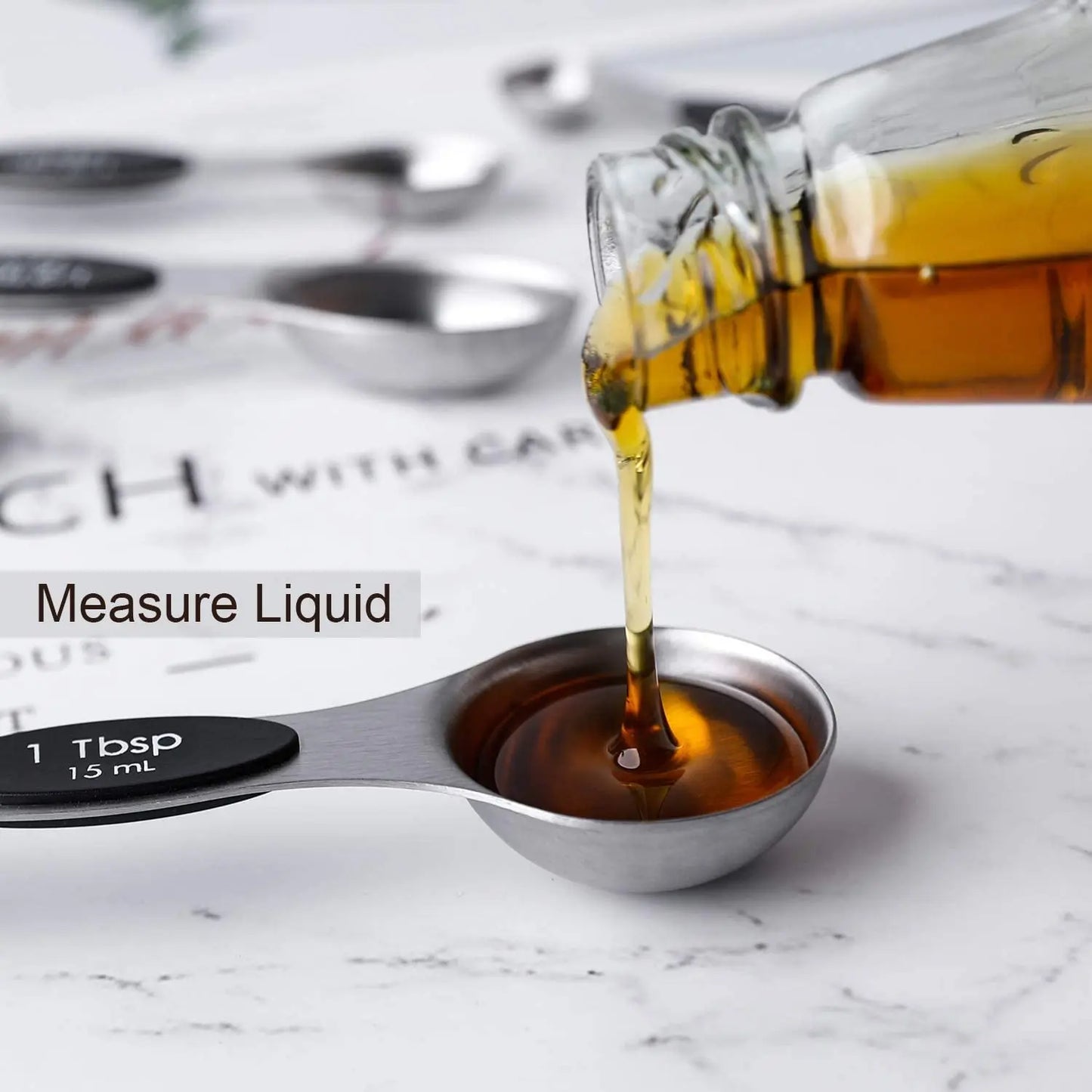 Magnetic Measuring Spoons Set, Dual-Sided Stainless Steel