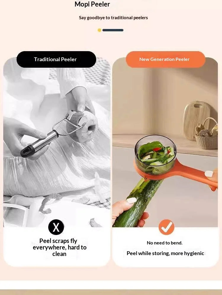 Storage‑Type Fruit Vegetable Peeler With Peel Container