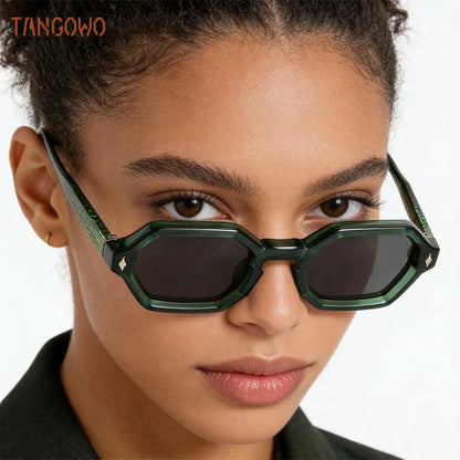TANGOWO New Fashion Polygon Punk Sunglasses Luxury Brand