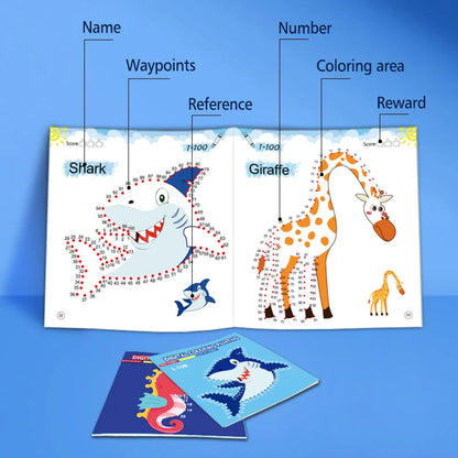 Line drawing, children's doodle books, learning numbers