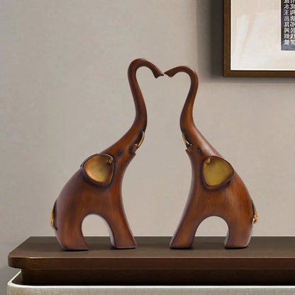 Imitation Wood Grain Animal Sculpture Creative Resin Craft
