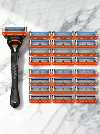 Men's 5-Blade Manual Safety Razor Features 6 layers