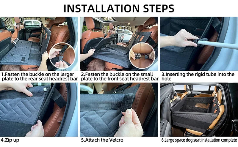 Pet Car Nest Bed Full Coverage Back Seat Hammock Extender