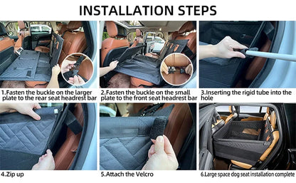 Pet Car Nest Bed Full Coverage Back Seat Hammock Extender