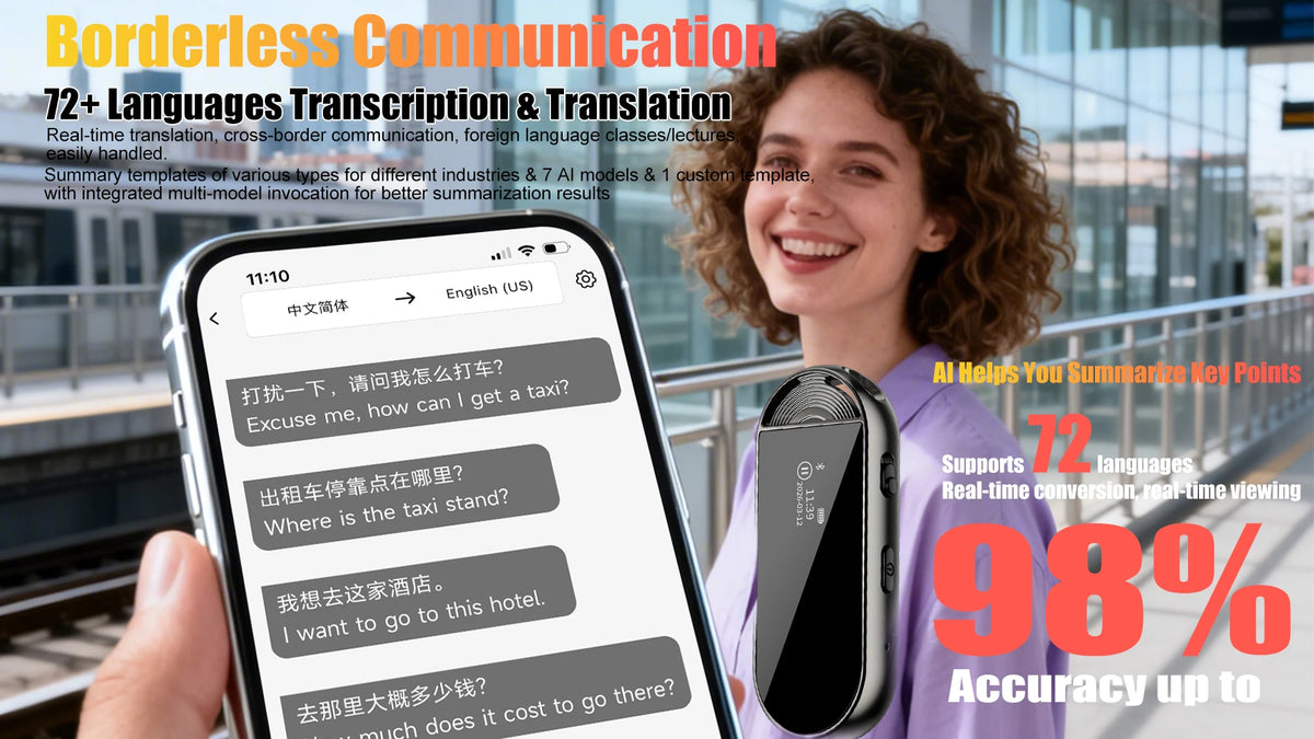 Mini AI Voice Recorder Pen, 30.6g, Magnetic Clip-on Design
