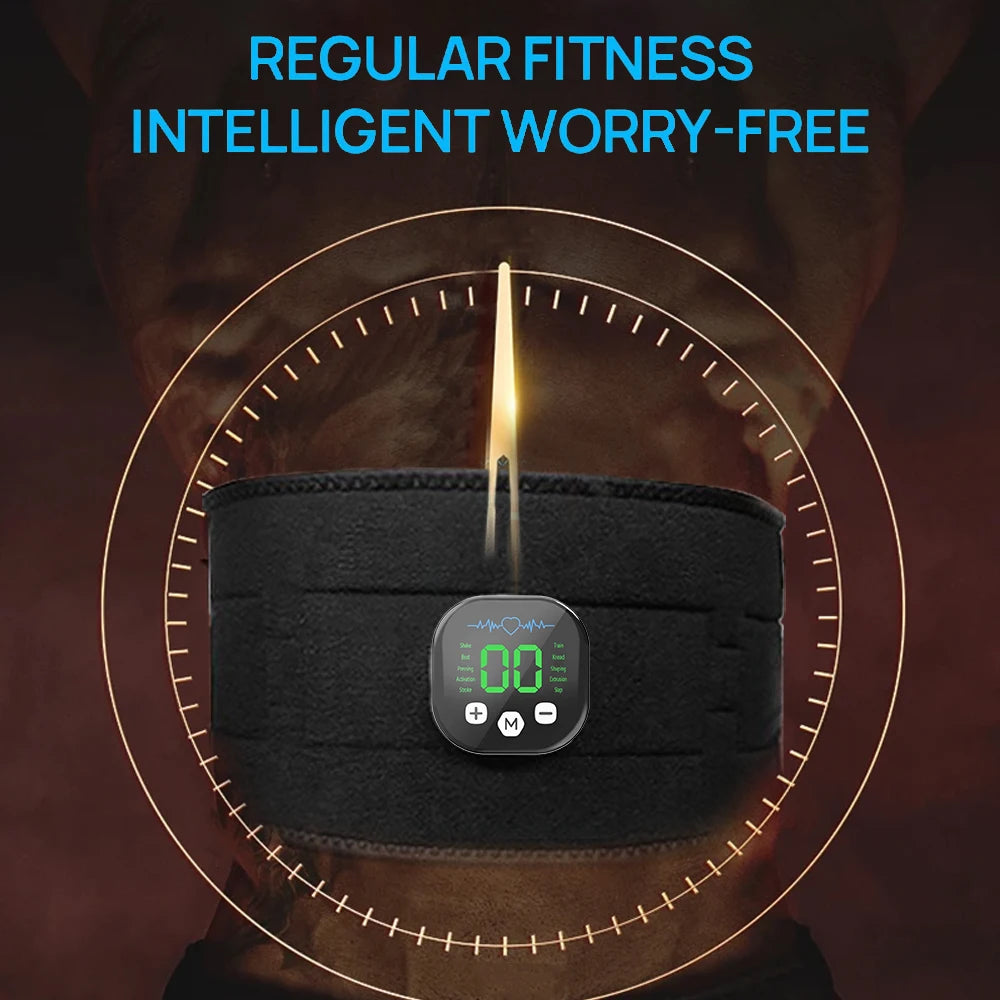 Smart EMS Ab Belt for Waist Toning & Muscle Stimulation - Fitness