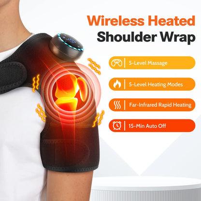 Electric Shoulder Massager Heating Pad Vibration Massage