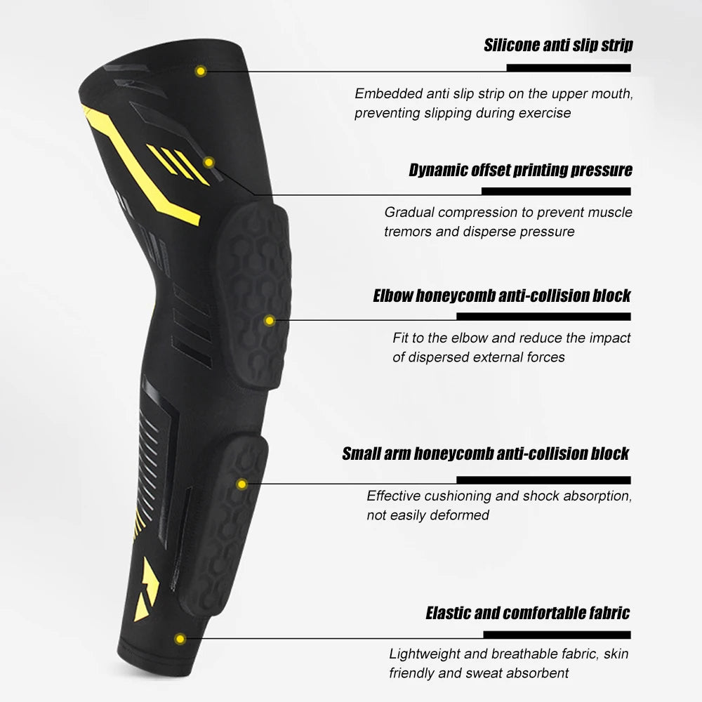 1 Pc Sports Padded Arm Sleeves Protective Compression Elbow Pad