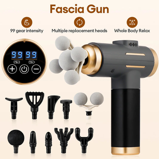 11-IN-1 Electric Massage Gun 99 Level Powerful Fascia