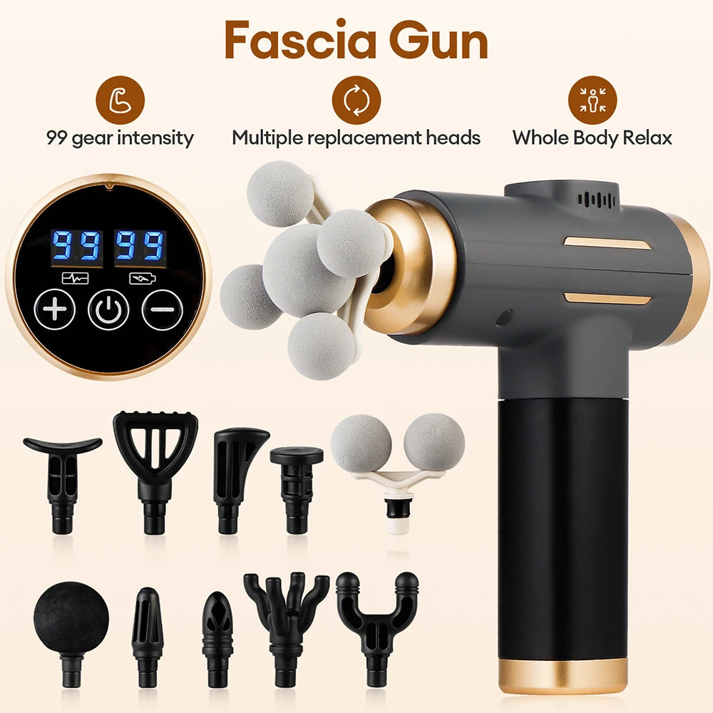 99 Level Electric Massage Gun Powerful Fascia Gun High-Frequency