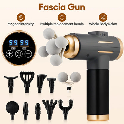 99 Level Electric Massage Gun Powerful Fascia Gun High-Frequency