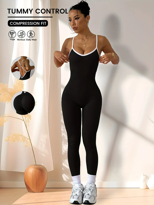 Girls Pink Sports Jumpsuit Running One Piece Bodysuit