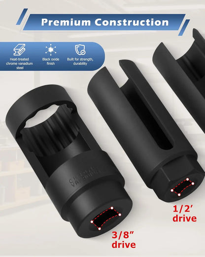 Universal Oxygen Sensor Socket Set O2 Lambda Sensor Removal
