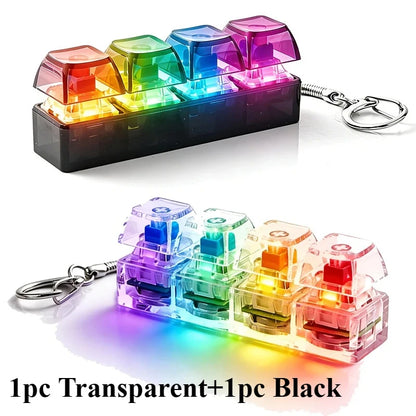 4-Button Fingertip Keychain RGB Fidget Stress Relief