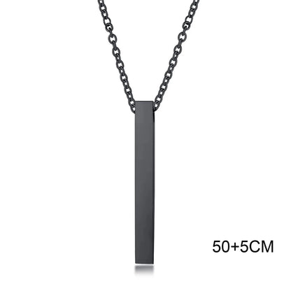 Waterproof Pillar Necklaces for Men Women Stainless Steel