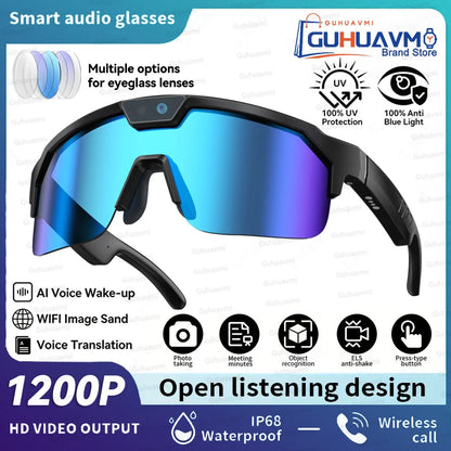 New AI Smart Sports Glasses with 1200P Camera