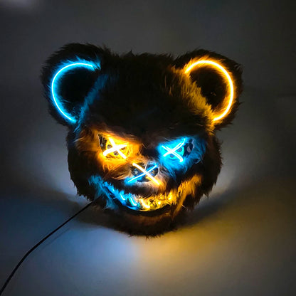 Halloween Horror Light Up Mask Glowing Bloody Bear Killer Mask