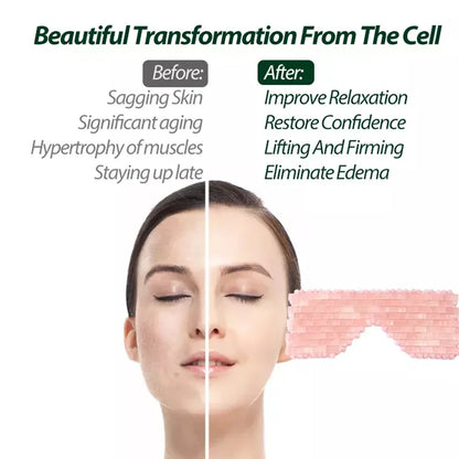 Rose Quartz Jade Eye Mask Facial Cooling Mask Massage