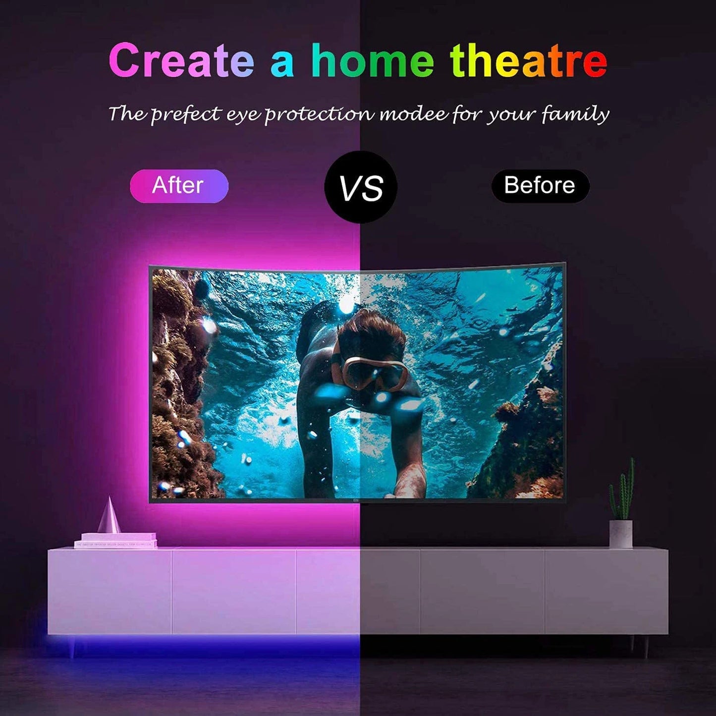 Led Lights for TV 3 Key Control Led Strip USB 5V Tape Lights