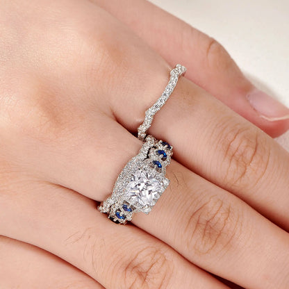 Wedding Rings Set for Women 925 Silver 2.6Ct Princess