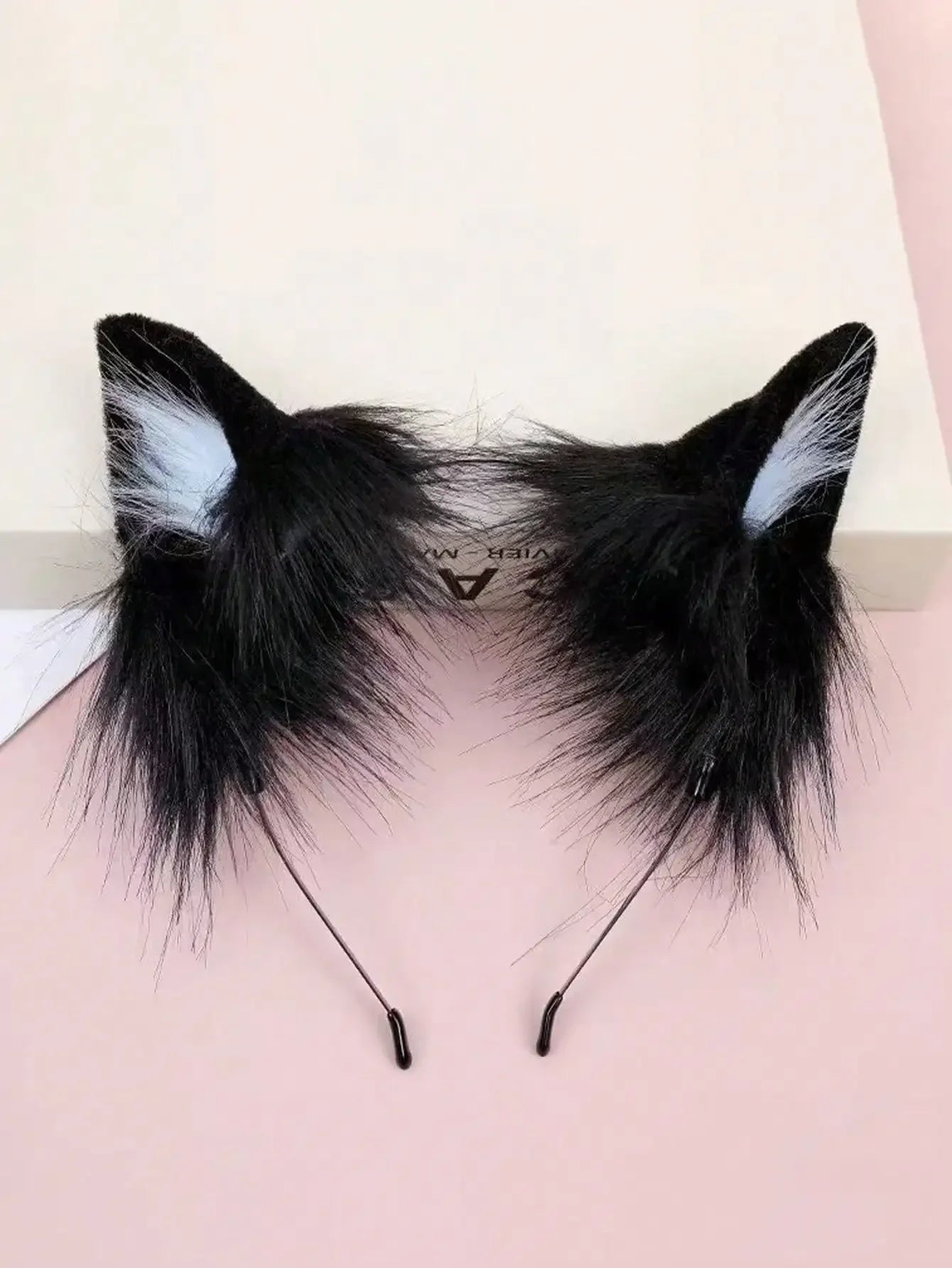 Pink Cat Ear Headband Plush Material Cute Kawaii