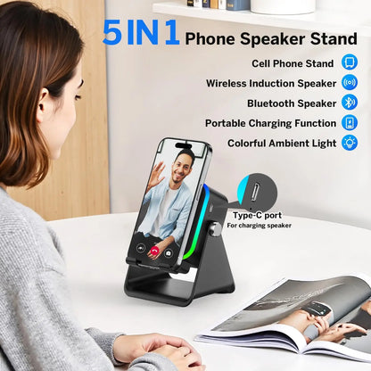 5 In 1 Auto-induction 5000mAh Wireless Induction Speaker