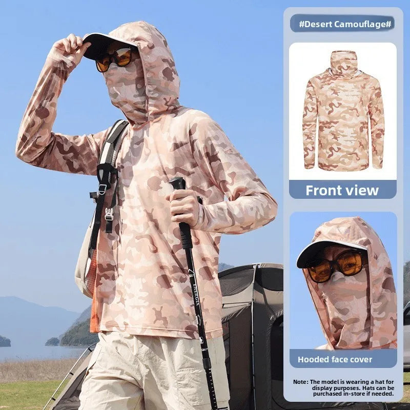 Men's Summer Outdoor Cycling Fiing Sun Protection Ice Silk