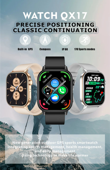 New For Android iOS Outdoor GPS Smart Watch Men 2.01" HD AMOLED